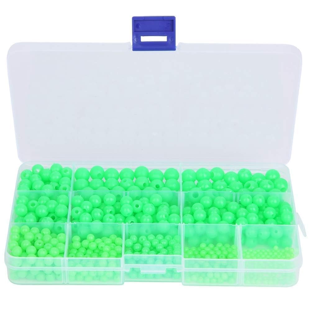 820 PCS Angelköder Kit Space Beans, Multi Modelle rutschfeste Leuchtfischkügelchen Köder Tackle Tools für Salzwasser Süßwasser