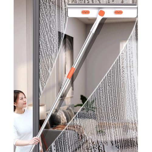 Rasqueta Limpiacristales Kit de Lavado de Ventanas Exteriores para Ventanas Altas, Juego de Escobilla de Goma para Ducha 2 en 1 Para Limpieza de Ventanas, Herramienta de Limpieza de Ventanas con 2 Esp