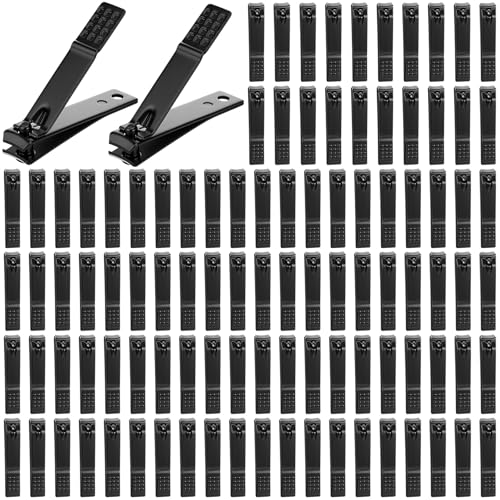 PullCrease 100 Pack Straight Edge Nail Clipper Bulk Stainless Steel Fingernail Clippers Portable Nail Cutter Manicure Pedicure Tools for Fingernails & Toenails Home Travel Salon Use