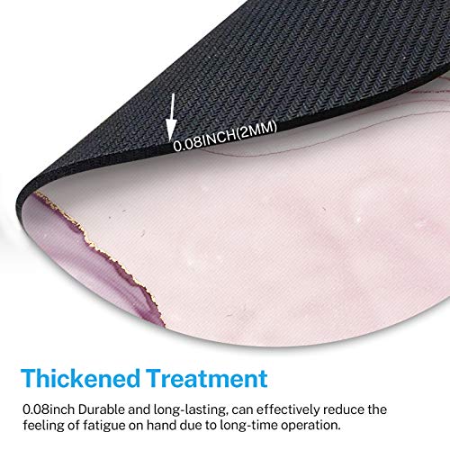 Britimes Round Mouse Pad, Marble Pretty Pink Premium-Textured Mouse Mat, Small Non-Slip Rubber Base Round Mousepad With Designs For Working And Gaming #TOP5