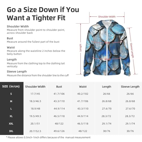 UPF 50+ Sun Protection Hoodie Long Sleeve Sea Blue Mermaid Fish Scale Sun Shirt Rash Guard Fishing Shirts for Men2