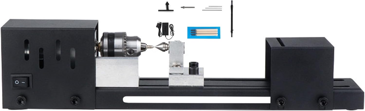 AIZELAISU ミニ旋盤 旋盤機 ビーズ研磨機 ビーズポリッシャー機 木工旋盤 ミニグラインダー 高精度 ビーズ研磨機 多机能小