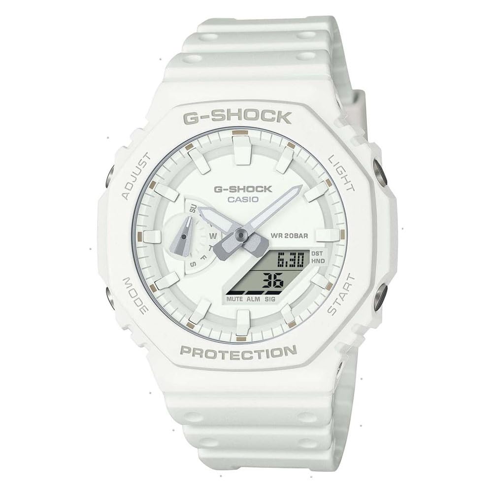 Casio White Unisexs Analogue-Digital Watch G-shock GA-2100-7A7ER