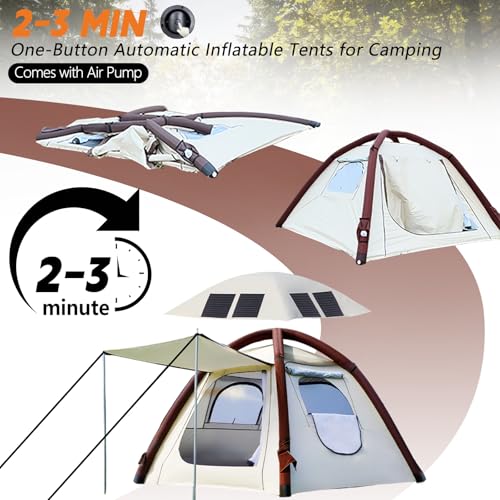 Carpa automática para camping 4 personas, con dispositivo recargable miniatura 5