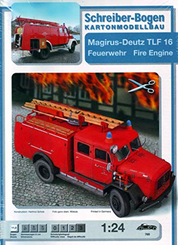 Preisvergleich Produktbild Aue Verlag Schreiber-Bogen Kartonmodellbau Magirus-Deutz TLF 16 Feuerwehrwagen
