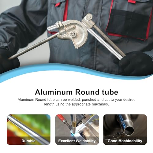 6063 Aluminium Rundrohr 16mm x 13mm 1,5 mm Wandstärke 300mm Länge, LAVMHAB Runde Aluminium rohre Aluminium-Schläuche Gerade Rohre (2 Stück)
