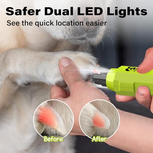 Image of Casfuy 6-Speed Dog Nail Grinder - Newest Enhanced Pet Nail Grinder Super Quiet Rechargeable Electric Dog Nail Trimmer Painless Paws Grooming & Smoothing Tool for Large Medium Small Dogs (Green)