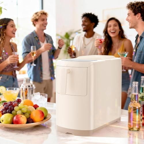 Image of Antarctic Star Portable Countertop Ice Maker, 18Lbs /24H Self-Cleaning Ice Machine, One-Touch Operation with Ice Scoop Included, for Home Kitchen Office, White