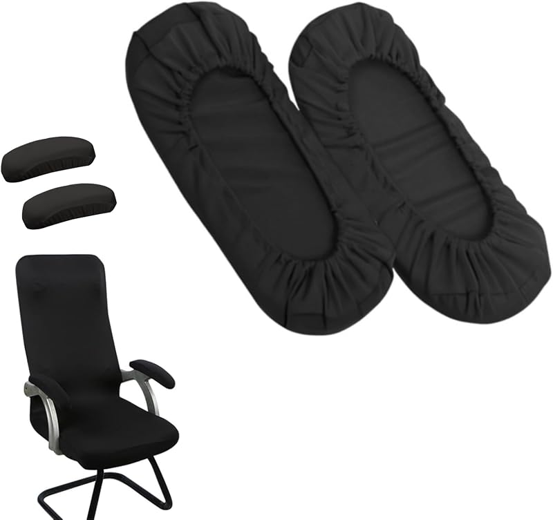 Kakalote Office Chair Armrest Covers, 1pair Stretchable Stretch Computer Chair Slipcover Desk Chairs Arm Cover for Office, Desk, Gaming Chairs (Black-No Sponge Pad)