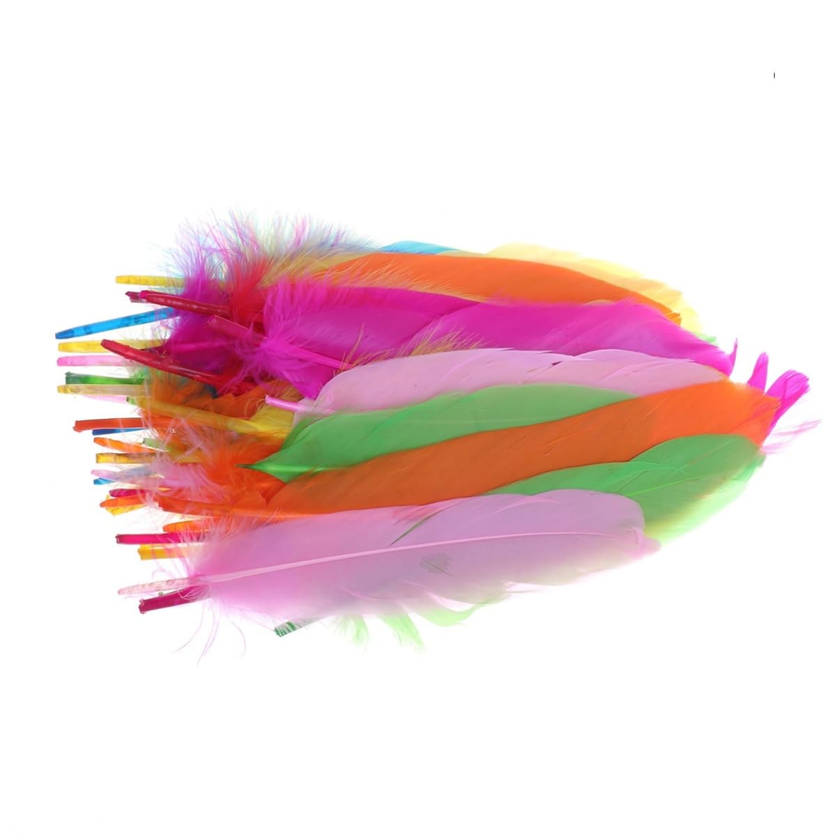 DIYEAH 100pièces Plumes Colorées Pour Diy Décorations Manuelles Multicolores Pour Fêtes Et Événements Bricolage Créatif Pour Mariages Et Anniversaires