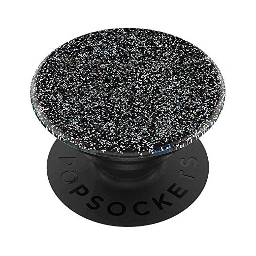 Popsockets PopGrip - Soporte y Agarre para Teléfonos Móviles y Tabletas con un Top Intercambiable - Glitter Black