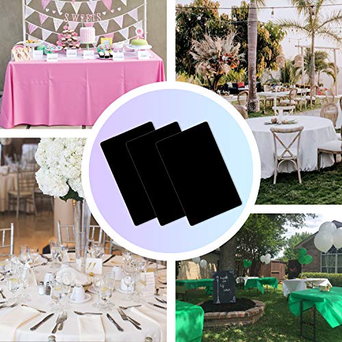 Image of 3 Pack Plastic Black Tablecloths for Rectangle Tables,Halloween Tablecloth