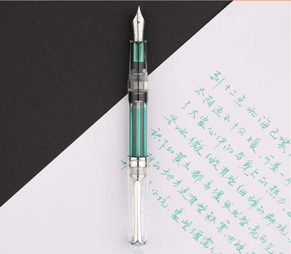 Lanxivi Penbbs 268 Vacuum Filling Fountain Pen Medium Nib Clear Acrylic Collection Pen Gift Box Set