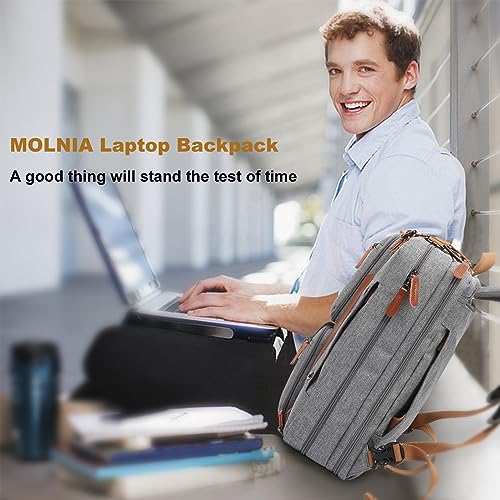 Image of Molnia 3 in 1 Laptop Backpack,17.3 inch Computer Bags for Men, Briefcases For Men, For Travel Bussiness School Men Women