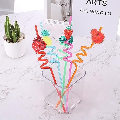 uxcell 5 pitillos divertidos y reutilizables 26.5 cm miniatura 5