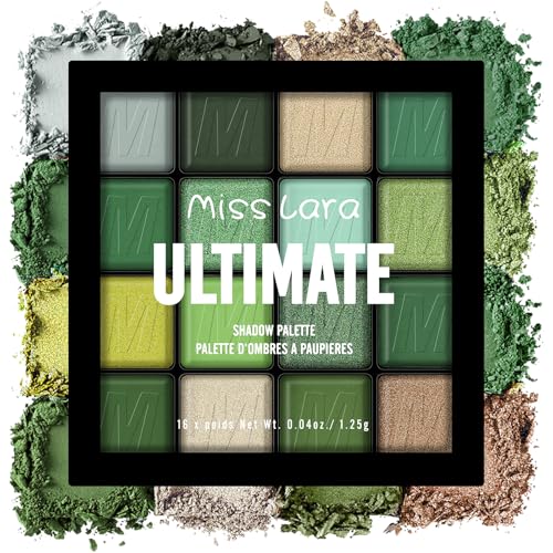 ALIIP Professional Makeup Palette Ombretti Ad Alta Pigmentazione, 16 Colori Neutri Sfumabili, con Finish Matte, Shimmer e Glitterati per Look Soft Glam Trucco- Verde