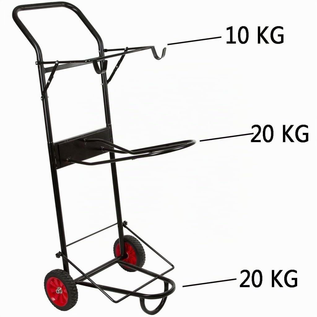 Kerbl Portasella, Nero, Metallo verniciato a polvere, 78 x 48 x 127 cm, 15 kg, per cavalieri, Mobile e pieghevole