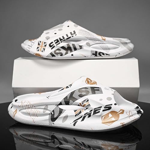 Men's non slip thick bottom transfer printing one line mop for summer quick drying shower slippers2