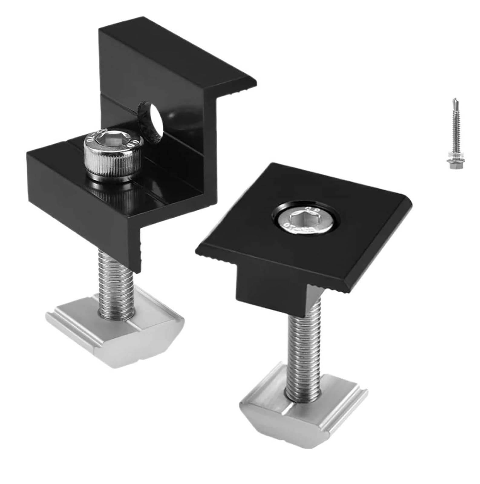 12-częściowy zestaw wsporników panelowych aluminiowa szyna montażowa 30 mm/35 mm zaciski do montażu fotowoltaicznego do płaskiego dachu czarny