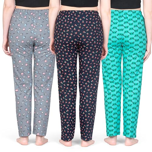 Image of Real Basics Women's Cotton Printed Pyjama pack of 3