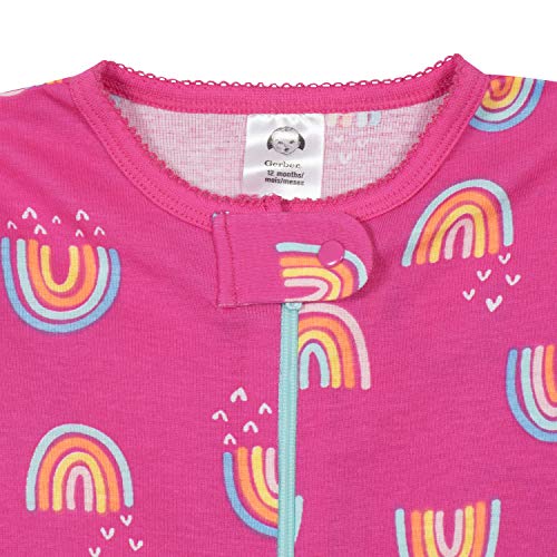 Image of Gerber Baby Girls 2-Pack Footed Pajamas