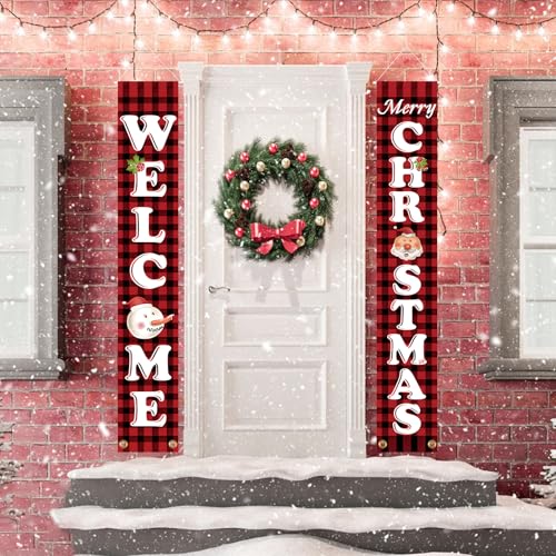 Weihnachtsbanner, Weihnachtsschilder, Merry Christmas Banner, Rot...