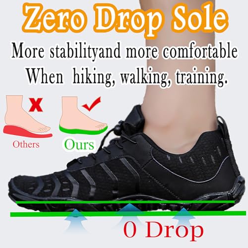 Image of Barefoot Shoes Men Women Minimalist Shoes Zero Drop Workout Cross-Trainer Hiking Water Wide Toe Box Grounded Footwear Weightlifting Walking