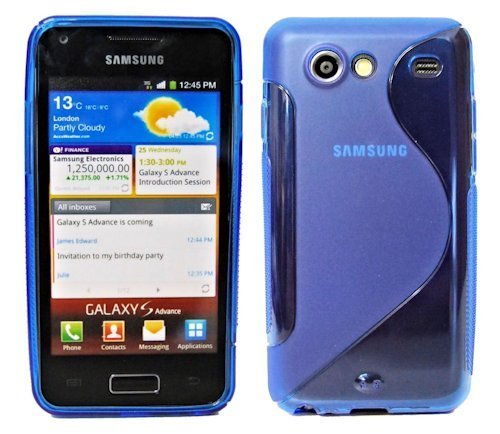 Energmix® S-Line TPU Custodia Protettiva per Samsung Galaxy S Advance i9070 Manicotto in Silicone Blu