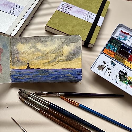 Cuaderno de bocetos de acuarela tumuarta de 10 x 15 cm y 24 hojas de algodón 7