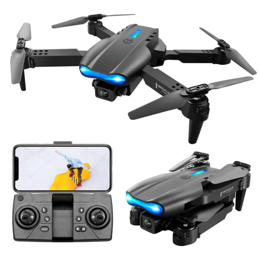 BA1NE E88 Pro Drone With Dual Camera 4K UHD For Adults FPV Foldable Remote Control Drone 3D Flips Altitude Hold Gesture One Key Takeoff-Landing APP Control With Carrying (E88 Pro Black)