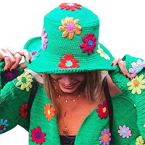 Flower-Knit-Bucket-Hat-Women-Fashion-Summer-Beach-Crochet-Fisherman-Hats-Stylish-Travel-Sun-Caps-with-Brim