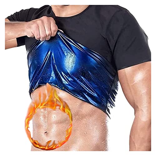 Camiseta de sauna para hombre en neopreno negro talla L para sudoración en gimnasio