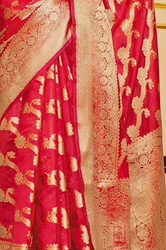 Image of SWORNOF Women's kanjivaram banarasi silk saree for Patola festival Wedding silk with rich pallu Design sarees for women with blouse piece