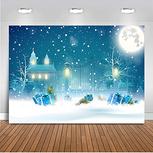 - Fondale per feste di Natale 2.1 x 1.5 m in vinile motivo: fiocco di neve sfondo fotografico