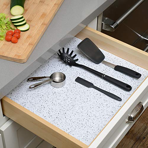 Con-Tact Brand Grip Prints Non-Adhesive Non-Slip Counter Top, Drawer/Shelf Liner, 12" x 20', Granite Black and White