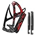 HONZUEN Portabidon Bicicleta Carretera, Elasticidad Portabidones Ciclismo con Dos Palancas de Neumáticos y Posición de la Tarjeta de Boca de Botella, para MTB, Bicicletas para Niños(Negro Rojo)