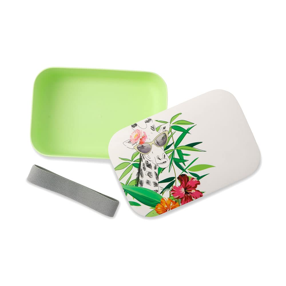 BIOZOYG 24x PLA Brotdose Giraffe Lunch-Box mit Deckel lebensmittelecht I Frühstücksdose für Erwachsene spülmaschinengeeignet I nachhaltige Pausenbox für Kinder I Vesperdose 18,8 x 12,5 x 6.3 cm