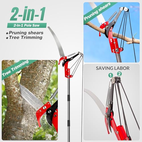 Suchtale Manual Pole Saw, Pruning Saw with Scissors