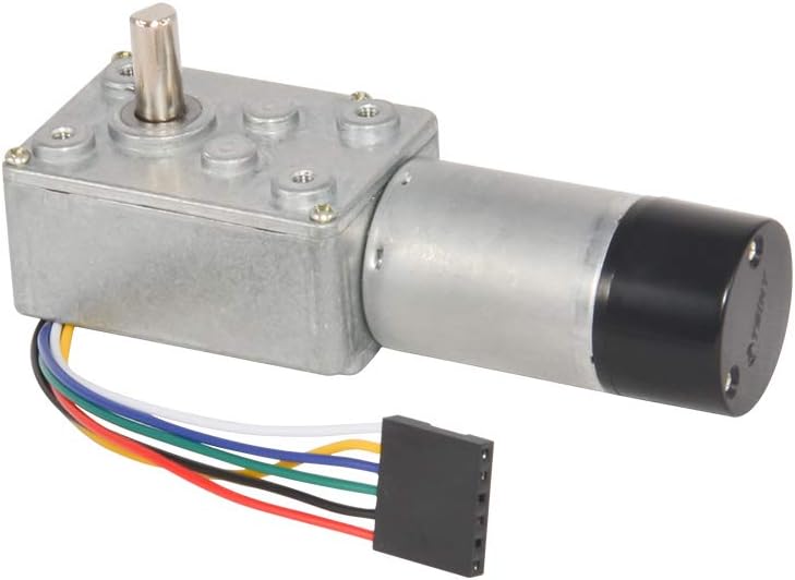 DC Worm Geared Motor 12V Low Speed 3RPM with Hall Encoder for Robotics,RC Car Model,Custom Servo,Arduino
