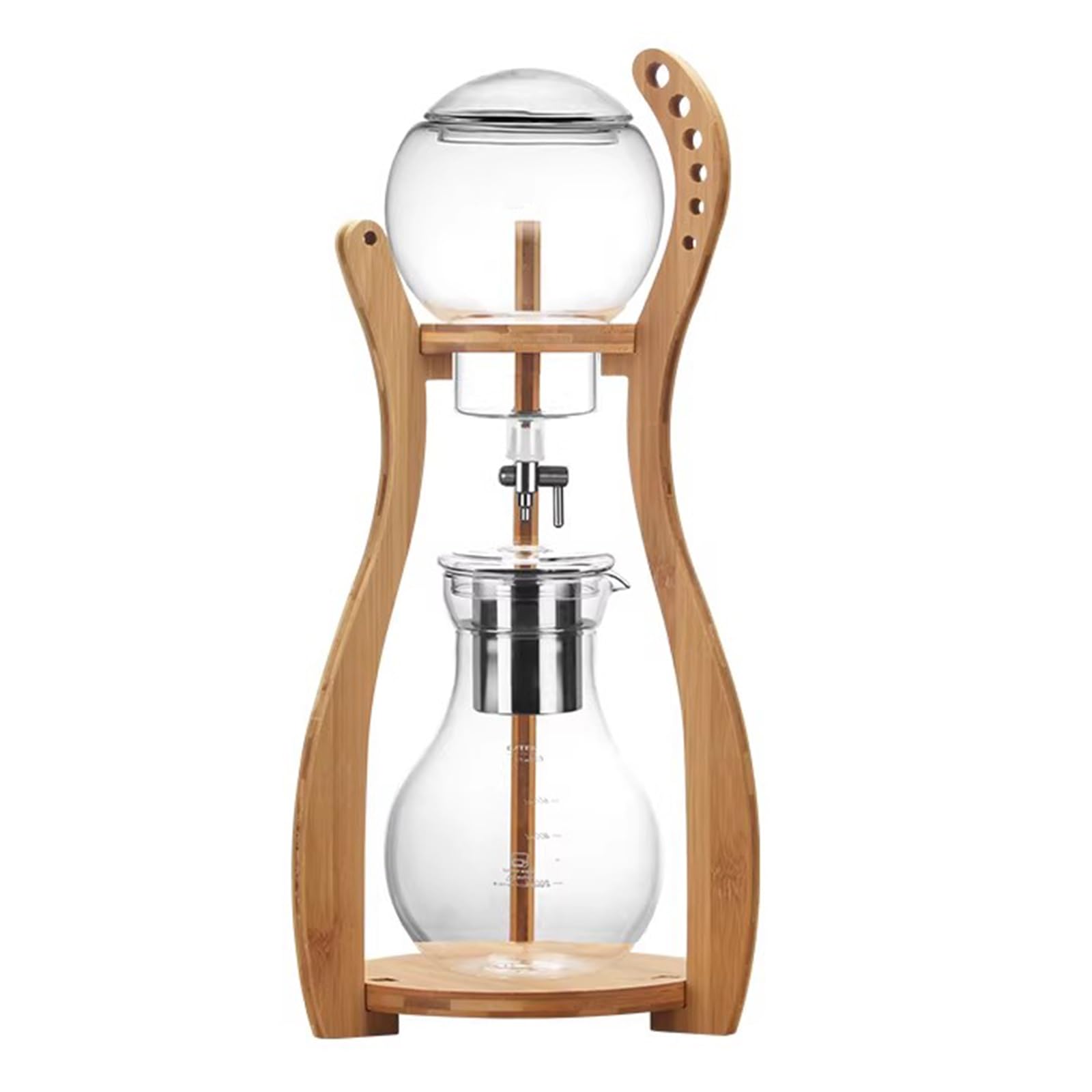 Cafetera de infusión fría, torre de café de goteo de hielo, filtro de acero inoxidable, gran capacidad de 800 ml, control de caudal, prepara 4-6 tazas, ideal para cafeterías
