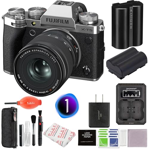 Image of Fujifilm X-T5 Mirrorless Camera with 16-50mm Lens (Silver) Bundle with Extra Battery, Charger & More Accessories | Fuji xt5