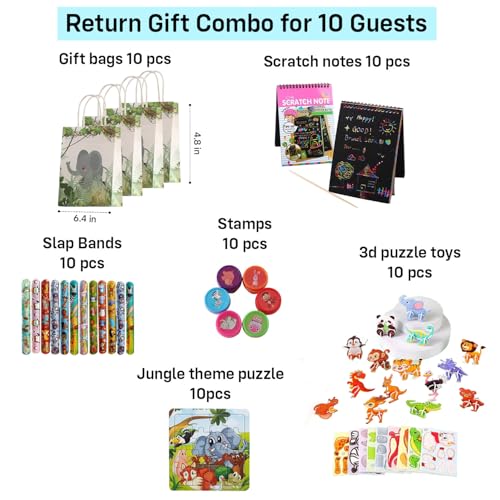 Image of Party Propz Jungle Theme Return Gifts for Birthday - 70 Pcs, Birthday Return Gifts for Kids, Return Gift for Kids Age 6-10, Party Favours