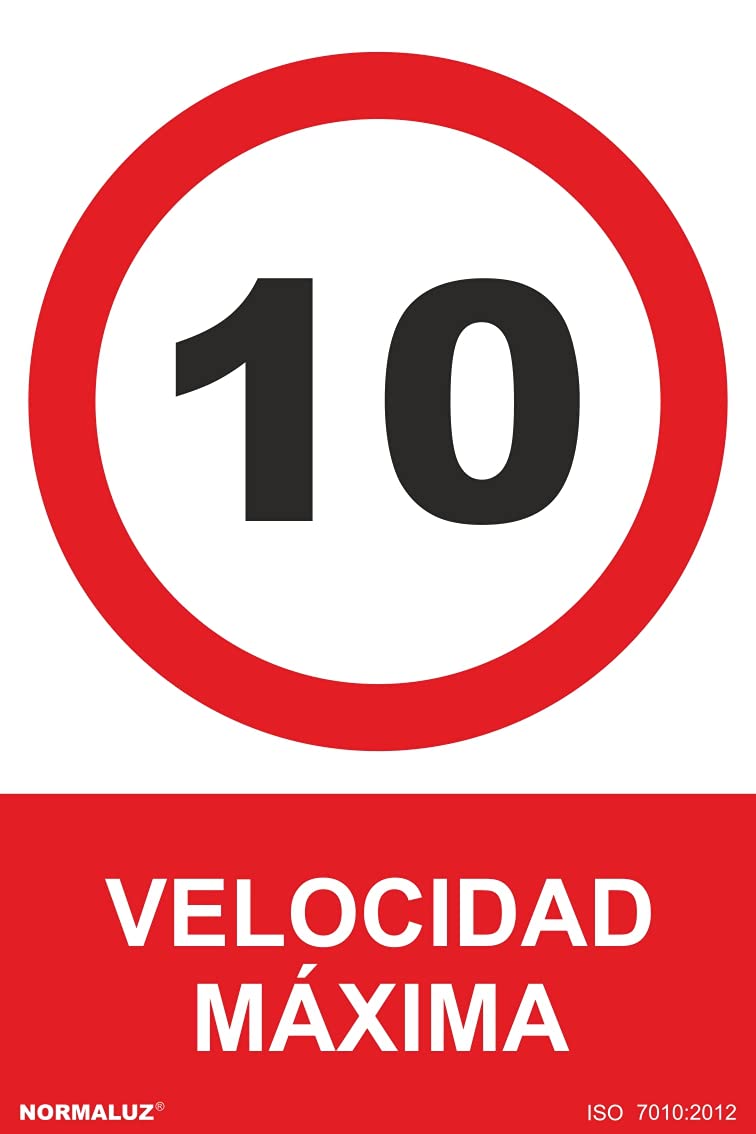 Señal de velocidad máxima 10 Km/​h, con tintas UV SEKURECO