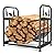 KAHLHAK Firewood Rack Outdoor Indoor, 17 Inch Heavy Duty Firewood Holder, Collapsible Design Firewood Storage Racks for Fireplace, Patios, Fire Pits, Waterproof and Rust-proof, Black