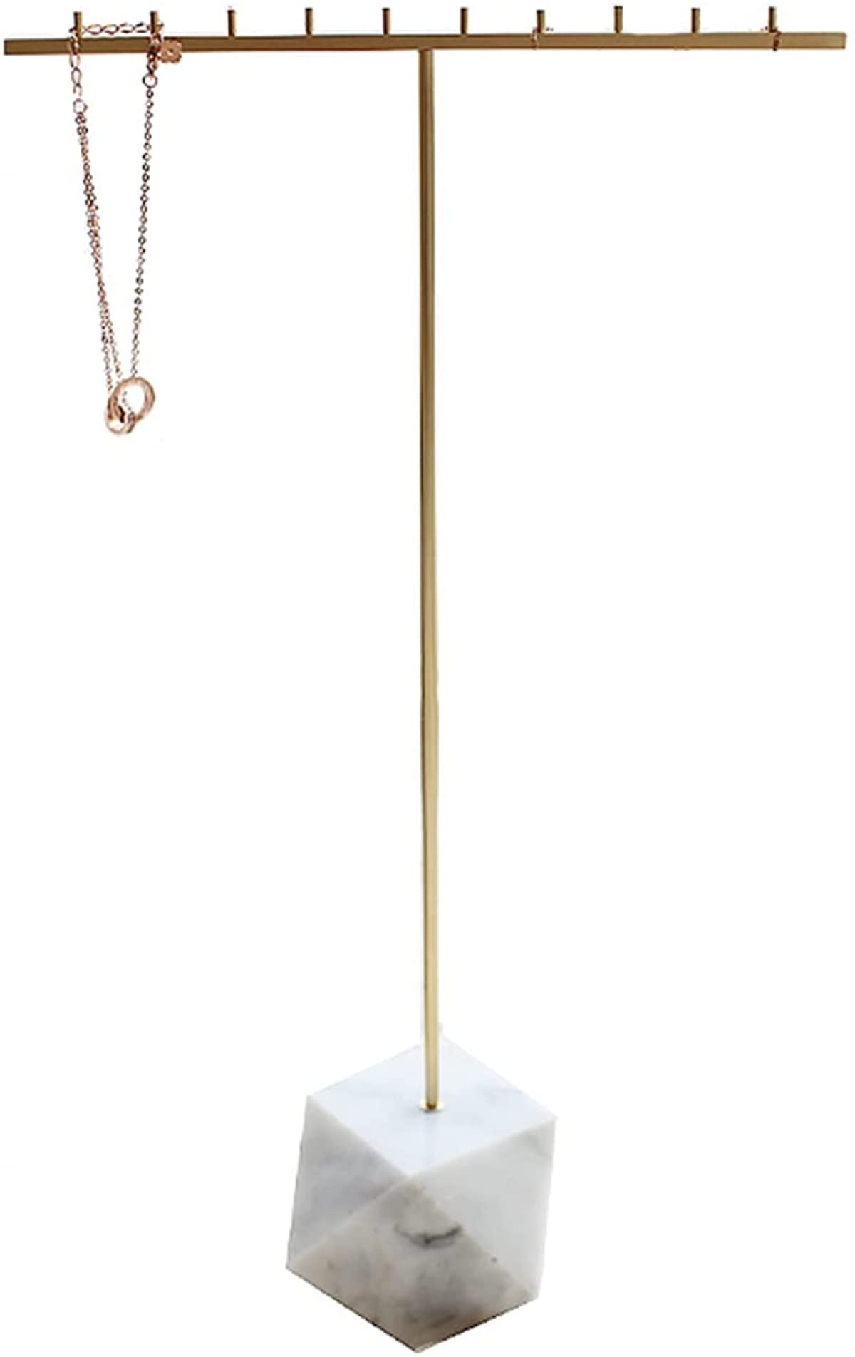 COERSD Jewelry Stand Jewelry Organizer Stand Necklace Holder Jewelry Storage Holder Stand Long Necklaces Pendants Bracelets Display Case for Dresser Jewelry Holder-White