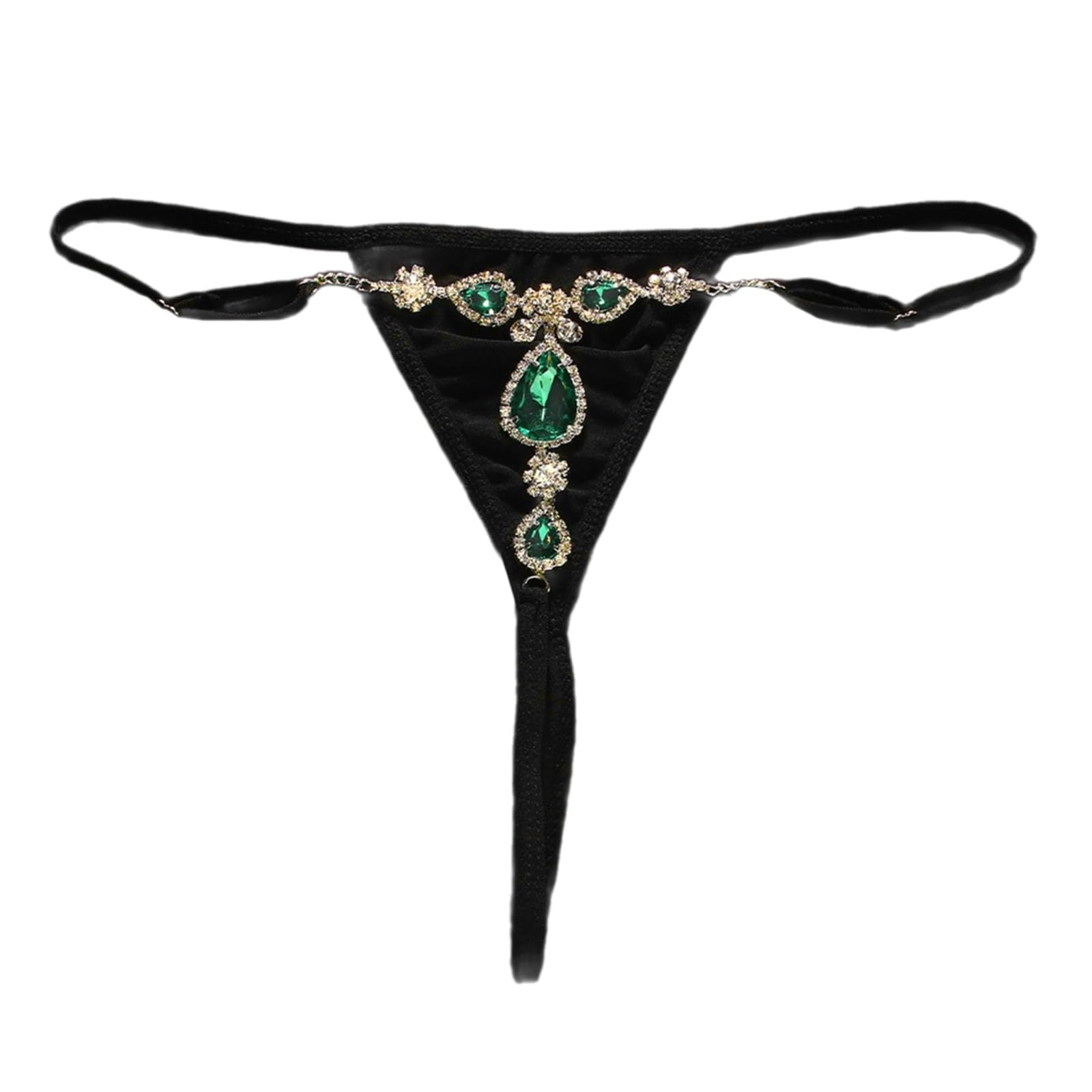 G-String for Women Low Rise Metal Chain Thongs Panties Nightclub Water Crystal Briefs T Back Underwear Low Waist G-string Thong Panties