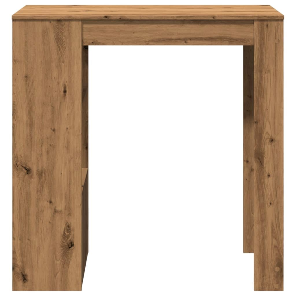 Stół barowy z regałem, dąb Artisan, 102 x 50 x 103,5 cm, materiał drewnopochodny, 6 przegródek, uniwersalny stół kuchenny, jadalnia do domu