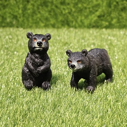 Image of Miniature Bear Family with Tree Figurine for Garden Decor | PVC Mini Animals for Fairy Garden, Terrarium & Dollhouse Decoration | Cute Mini Showpiece for Home & Gifting
