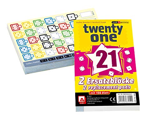 NSV - 4047 – Twenty One – Lot de 2 Blocs de Rechange, Jeu de dés