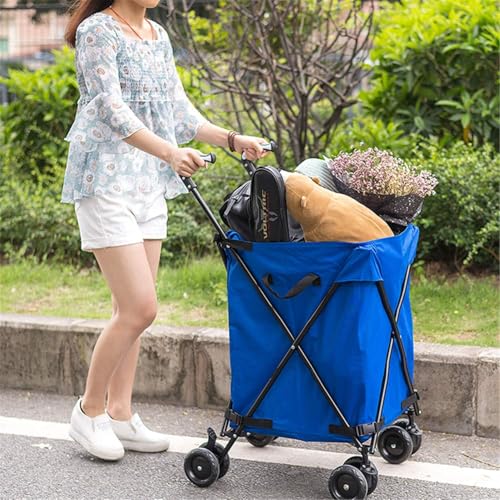 Carrello pieghevole con ruote, design pieghevole per una facile conservazione, ideale per trasportare articoli da giardino e libri universitari